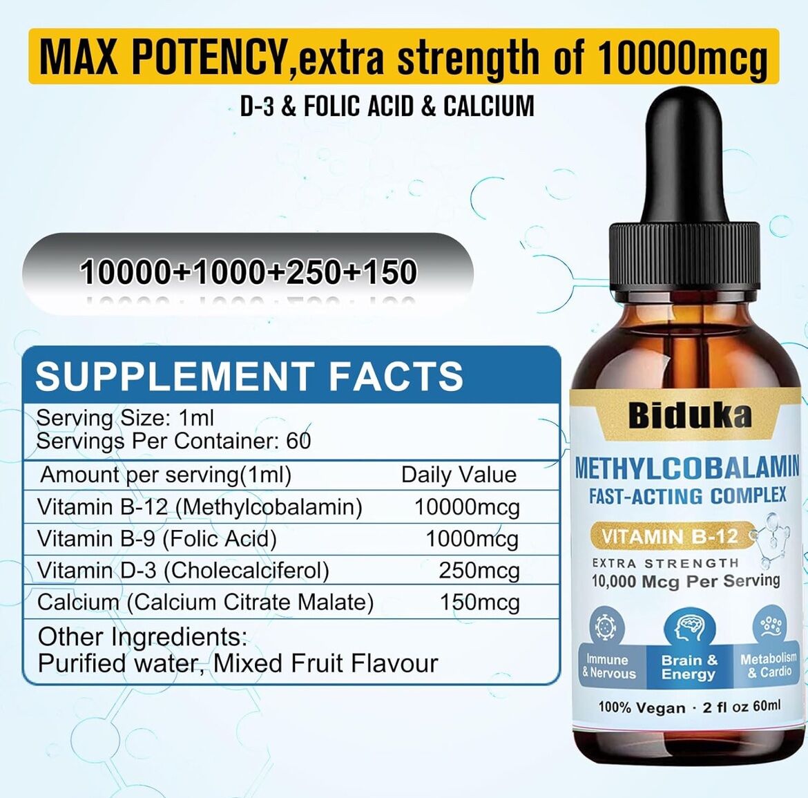 قطرات فيتامين B12 الطبيعي ٣ في ١